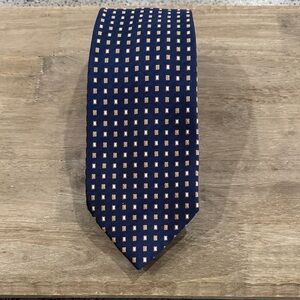 NICKY MILANO ~ VINTG Navy and Gold Patterned Men's Tie